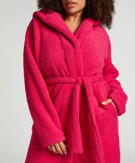 Fleece Bathrobe, Pink