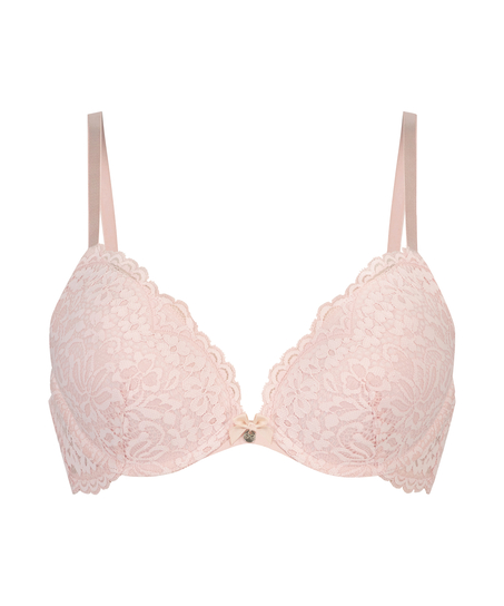 Rose padded push-up bra, Pink