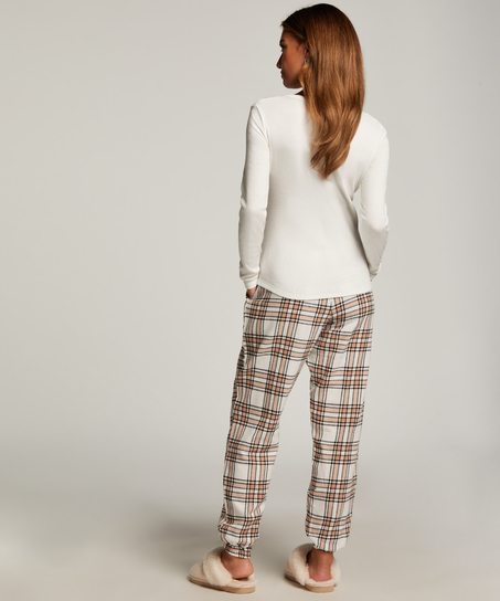 Long-Sleeved Pyjama Top, White
