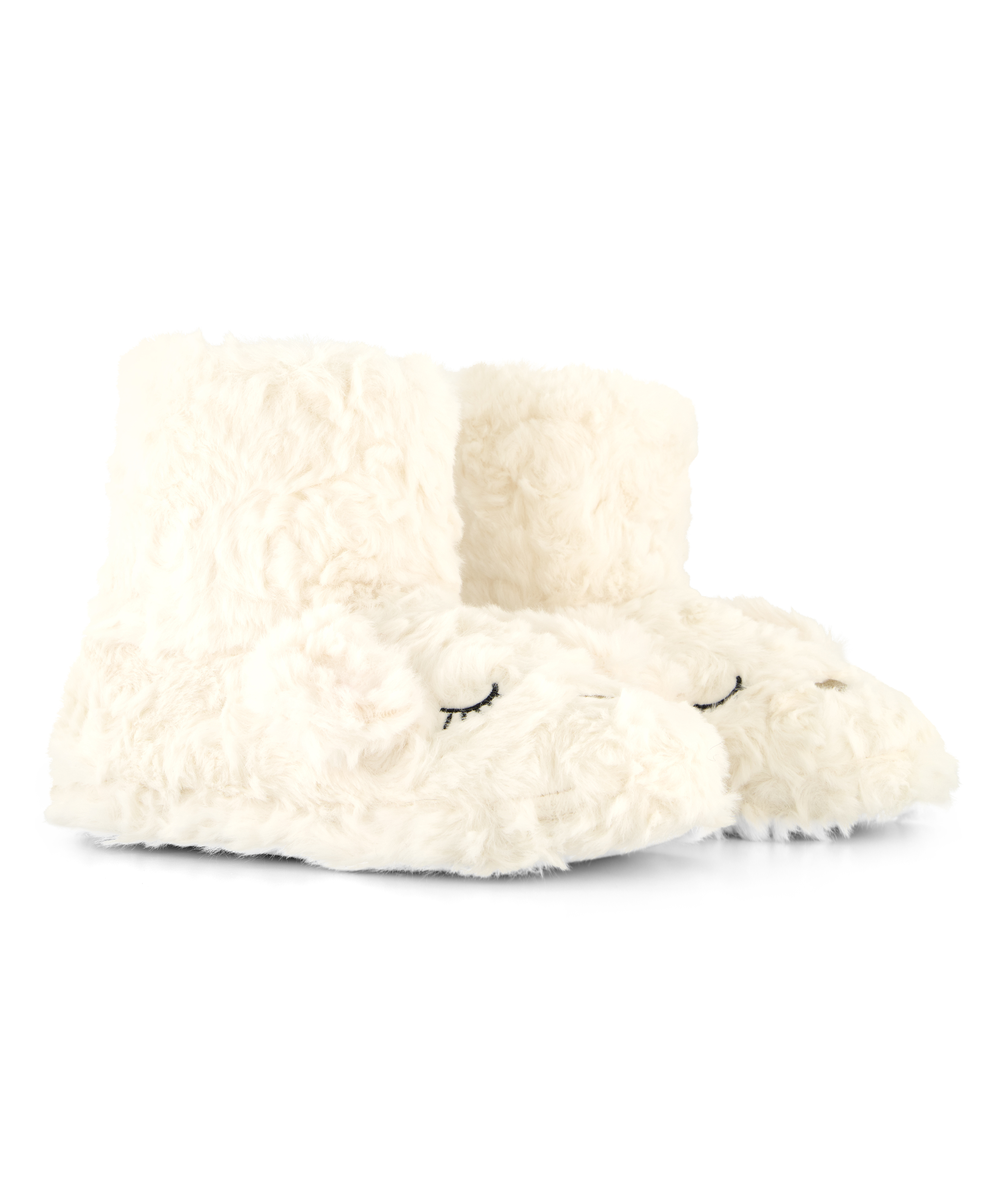 Fur Slippers, White, main