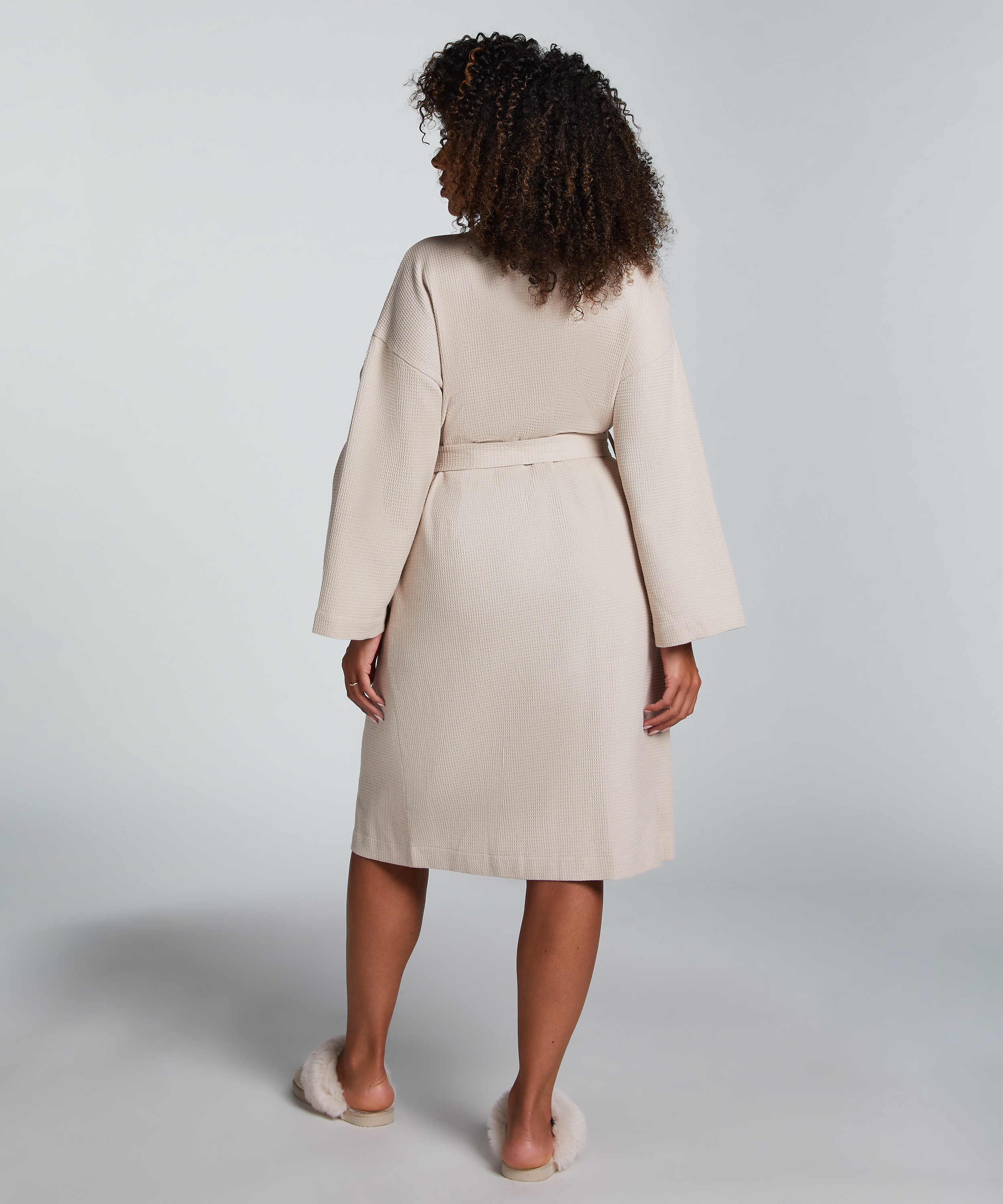 Waffle Bathrobe, Beige, main