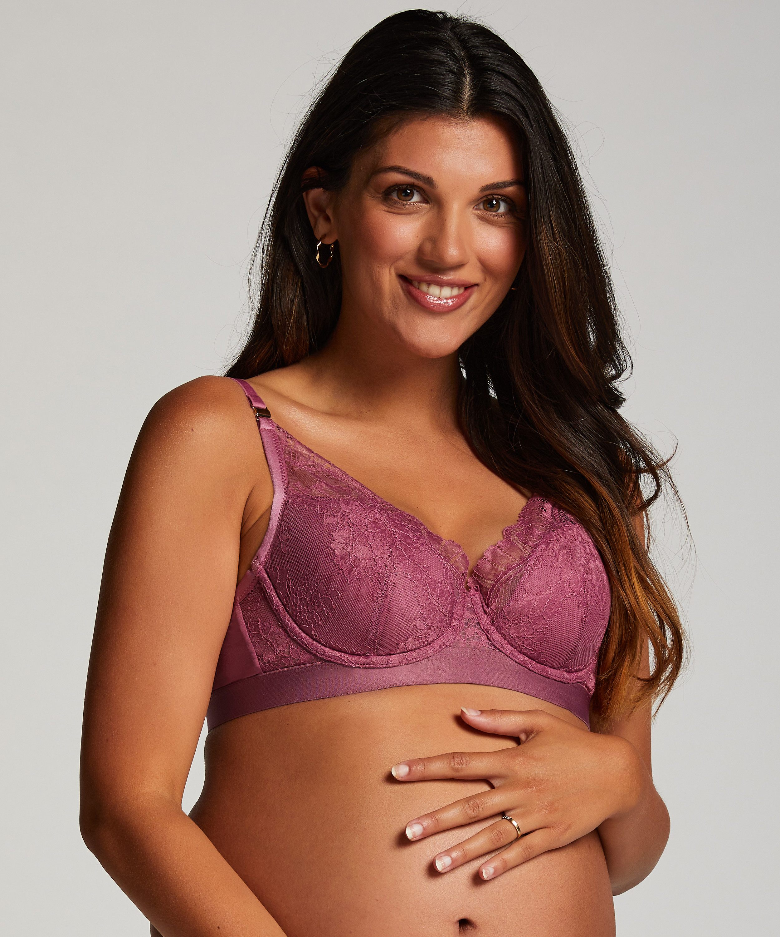 Adelaide Padded Underwired Maternity Bra, Purple, main