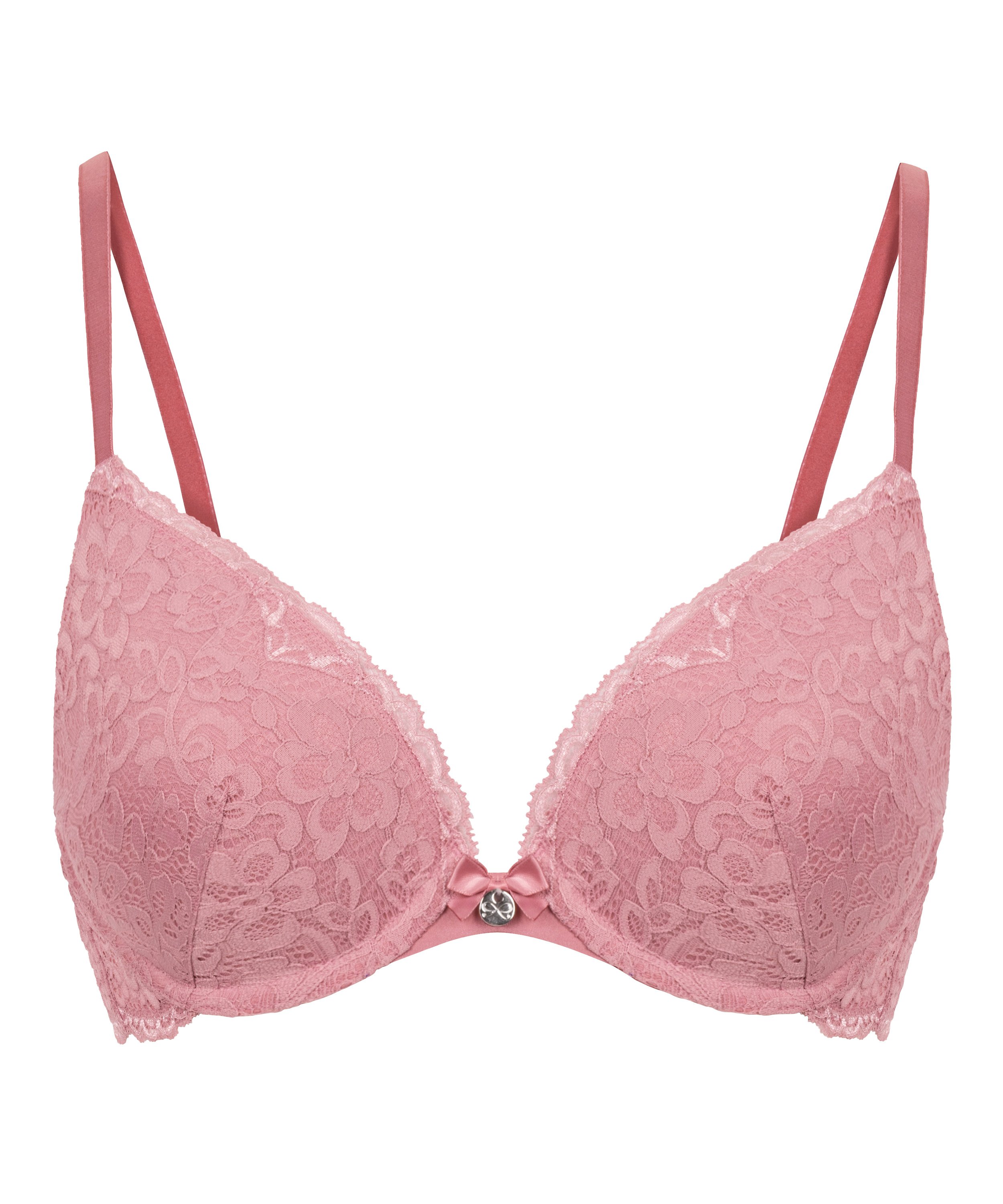 Marine Padded Underwired Push-Up Bra, Pink, main