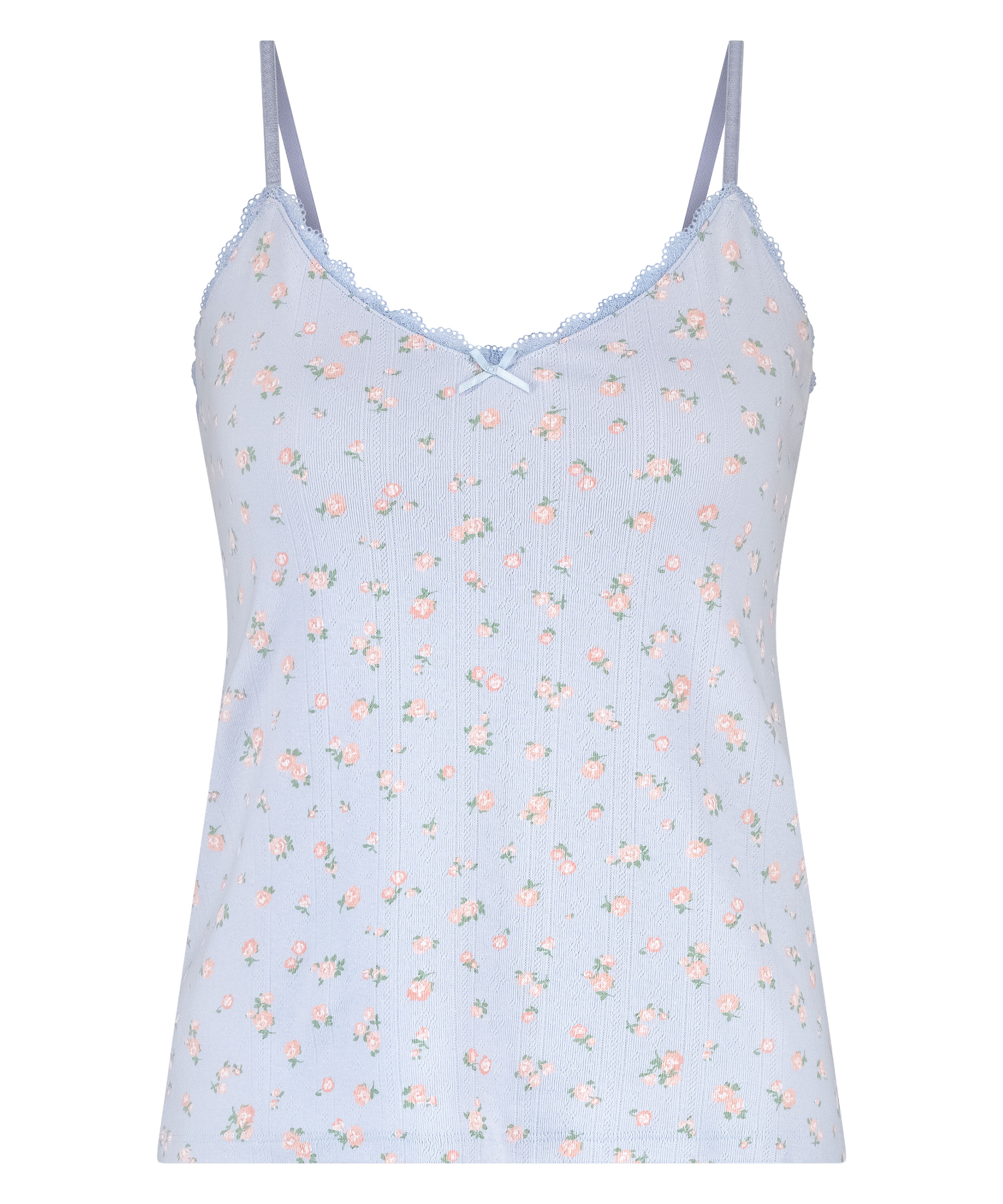 Cami Lace Top Pointelle, Blue