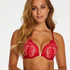 Cardi Padded Push-up Underwired Bra, Red