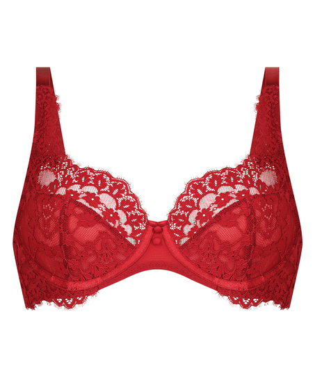 Daisy Non-Padded Underwired Bra, Red