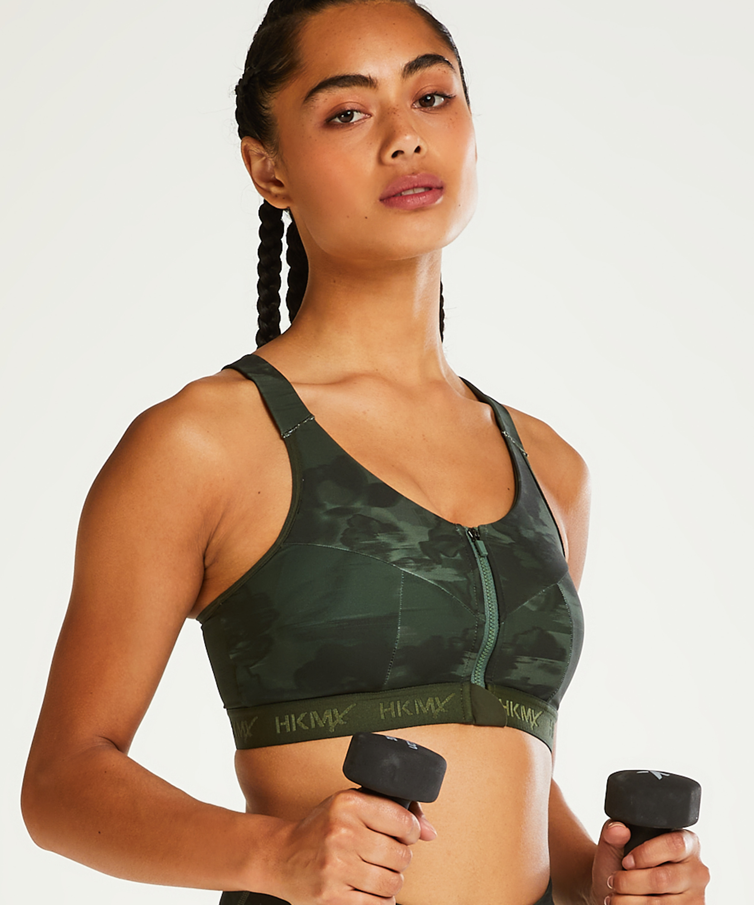 HKMX Sports bra The Pro Level 3, Green, main