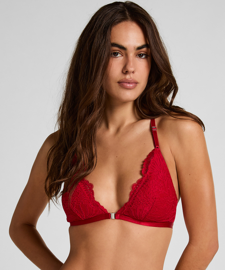 Whitney Triangle Bralette, Red