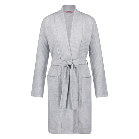 Jersey Jacquard Bathrobe, Grey