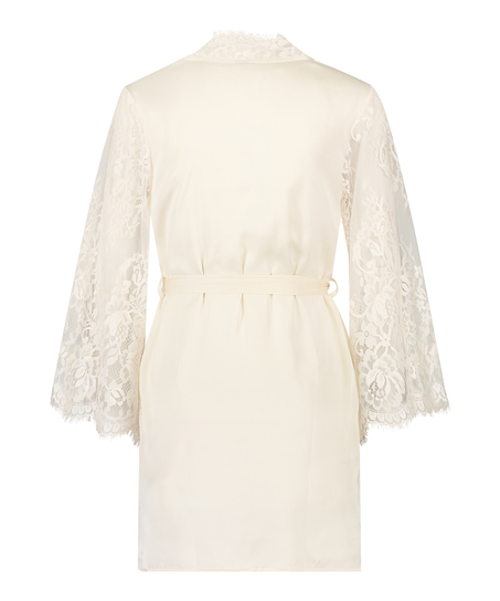 All-Over Lace Kimono, White