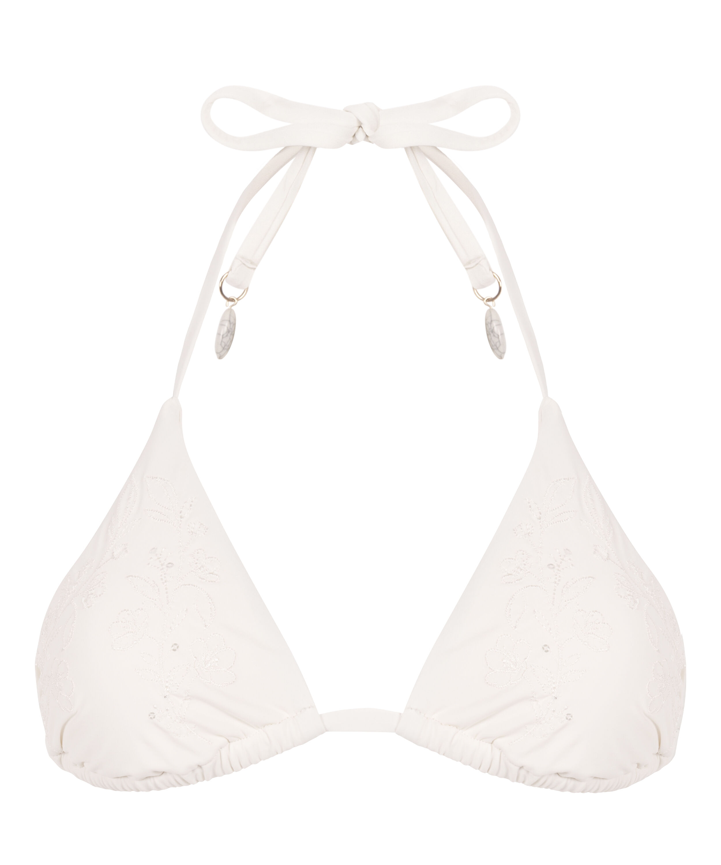 Giselle Triangle Bikini Top, White
