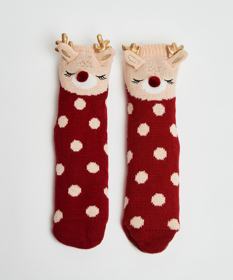 Deer slipper socks, White