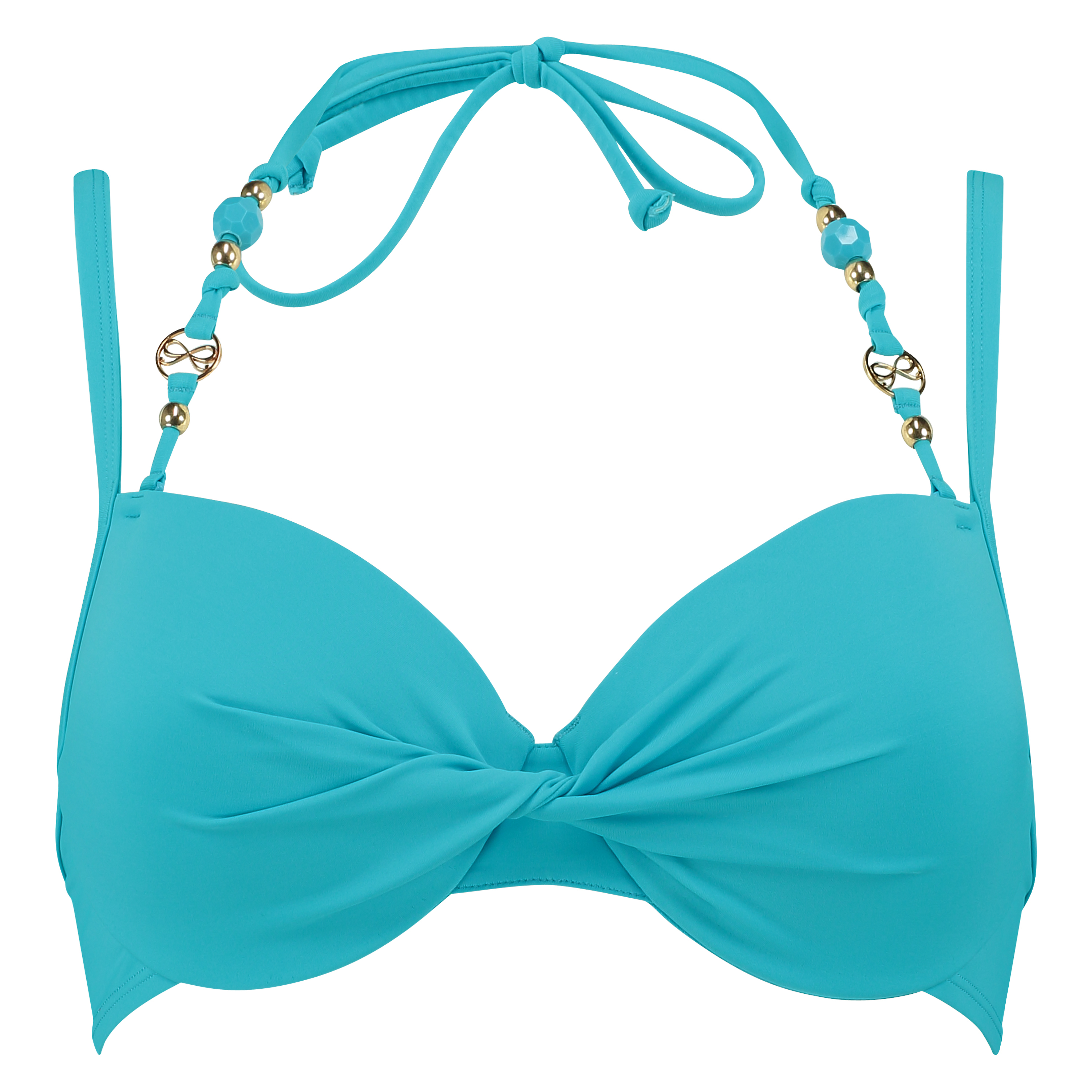 Padded bikini top Necklace wave, Blue, main