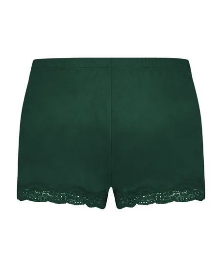 Velvet lace shorts, Green