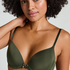 Plunge Padded Underwired Bra, Green