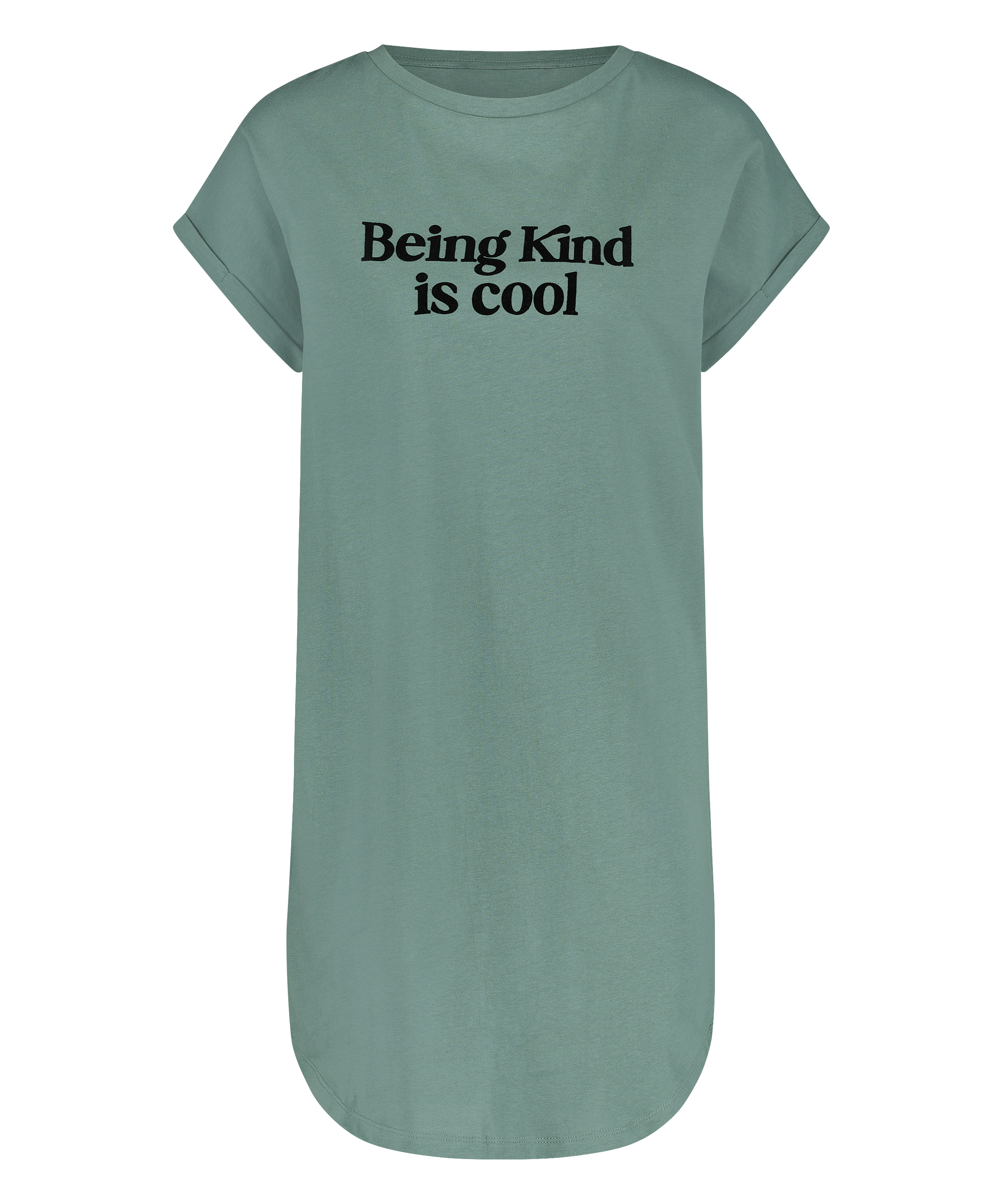 Round Neck Nightshirt, Green, main