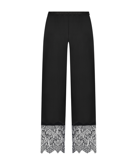 Sophia Wide Leg Lace Pants, Black