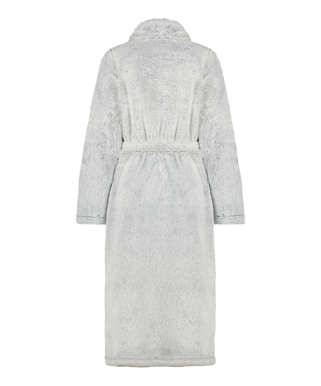 Fleece Bathrobe, Grey