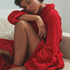 Fleece Bathrobe, Red
