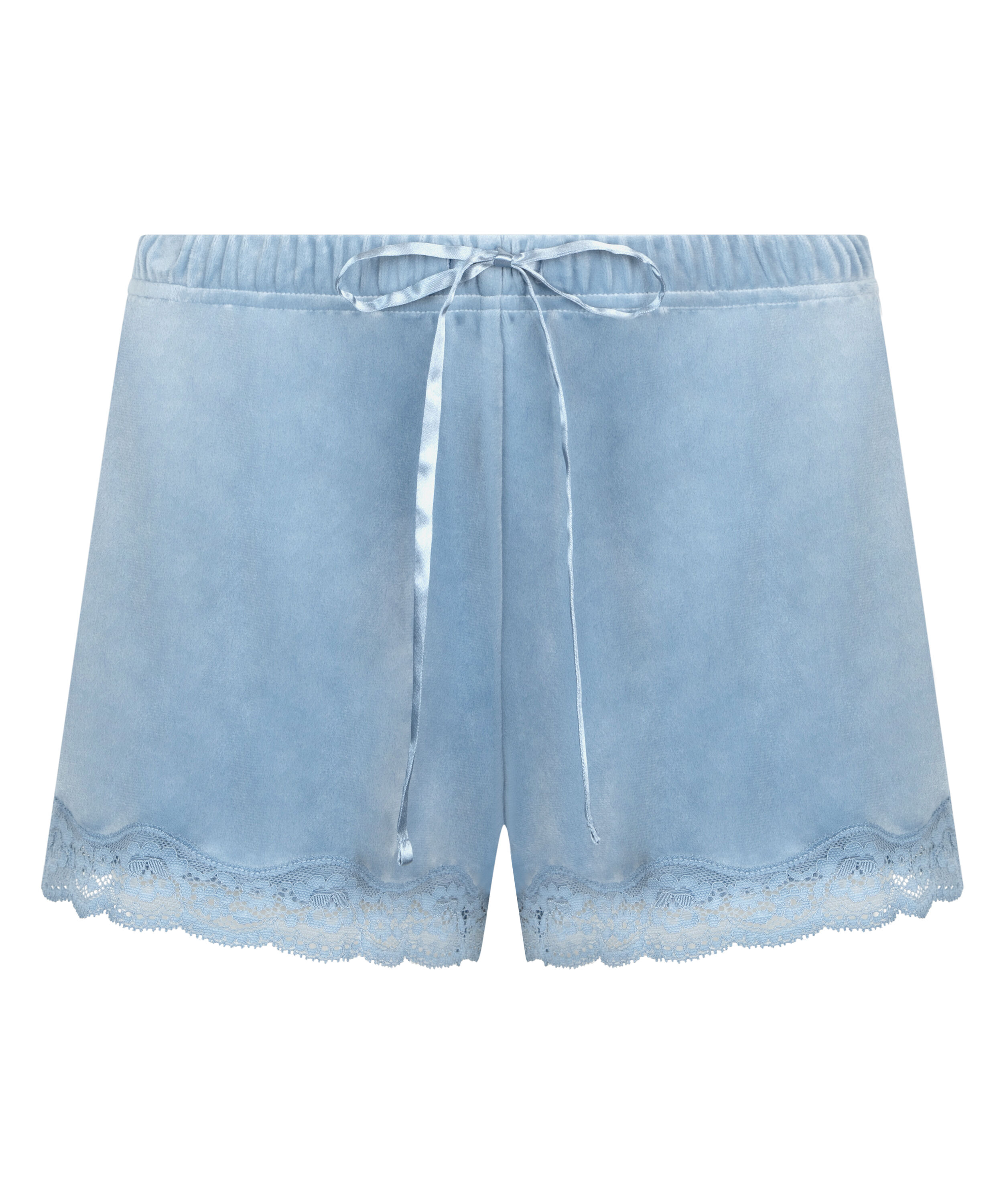 Velvet lace shorts, Blue