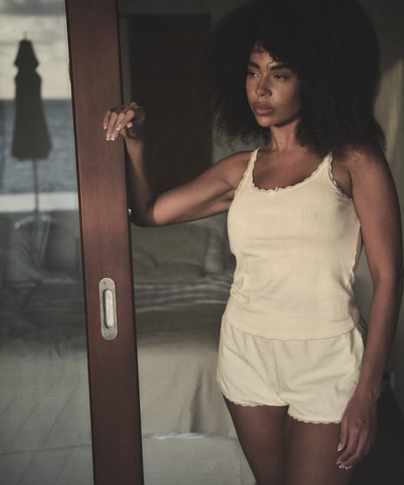 Pointelle Shorts, Yellow