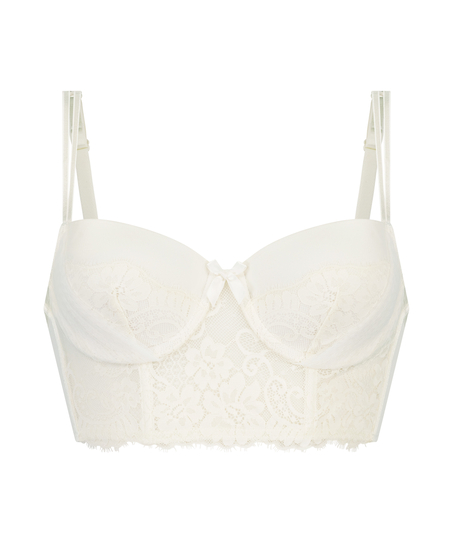 Catrin Padded Longline Underwired Bra, White