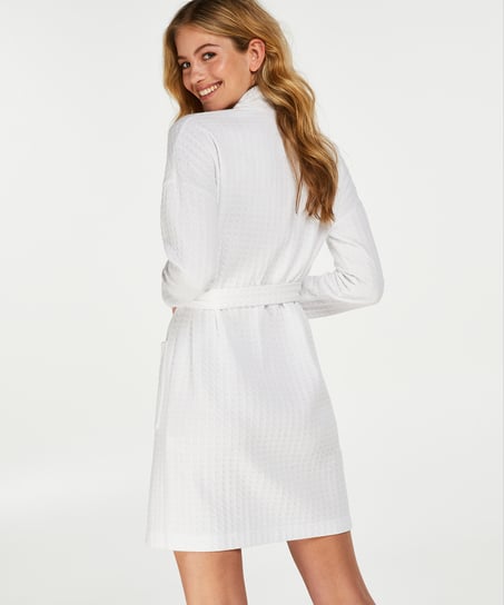 Waffle Bathrobe, White