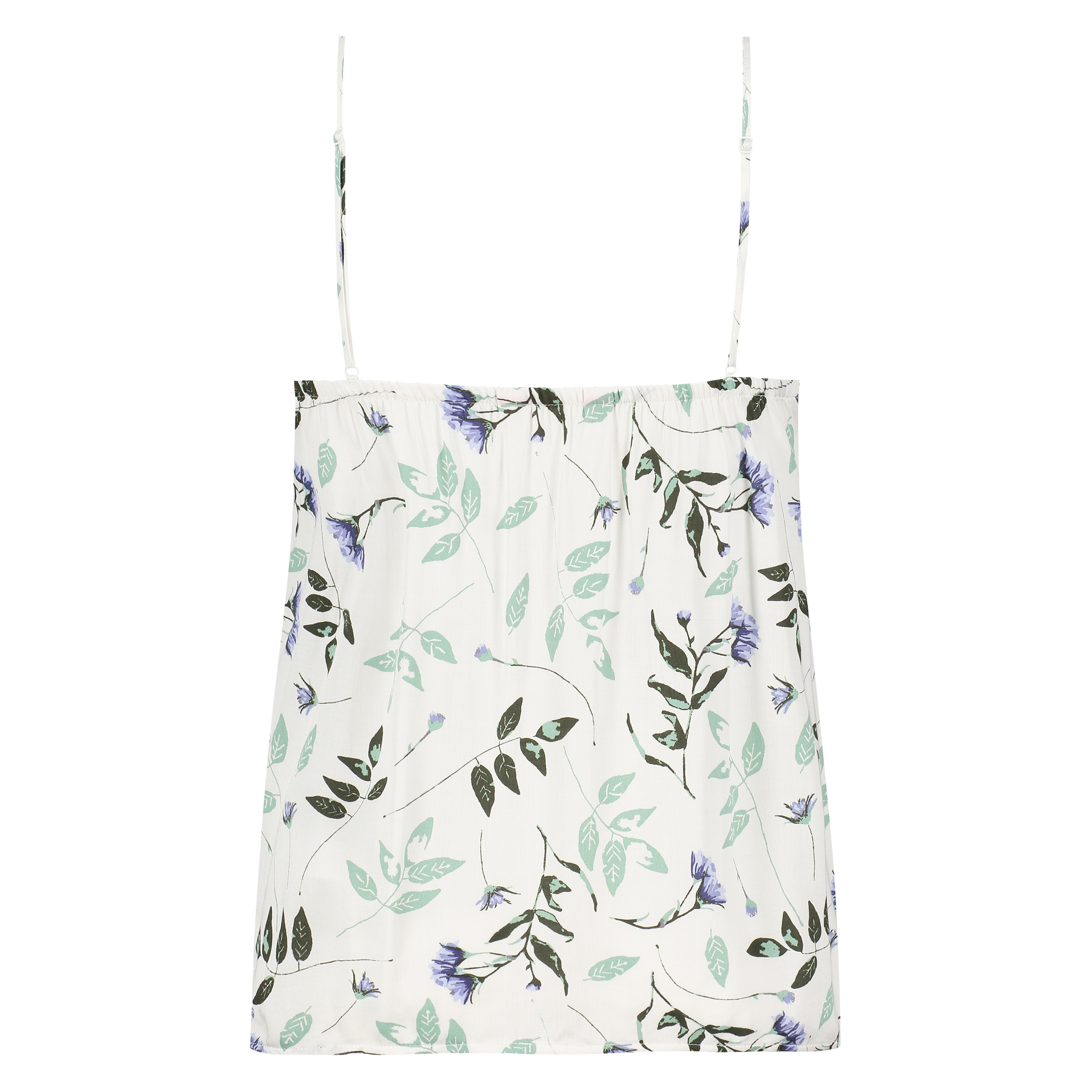 Pressed leaves cami, White, main