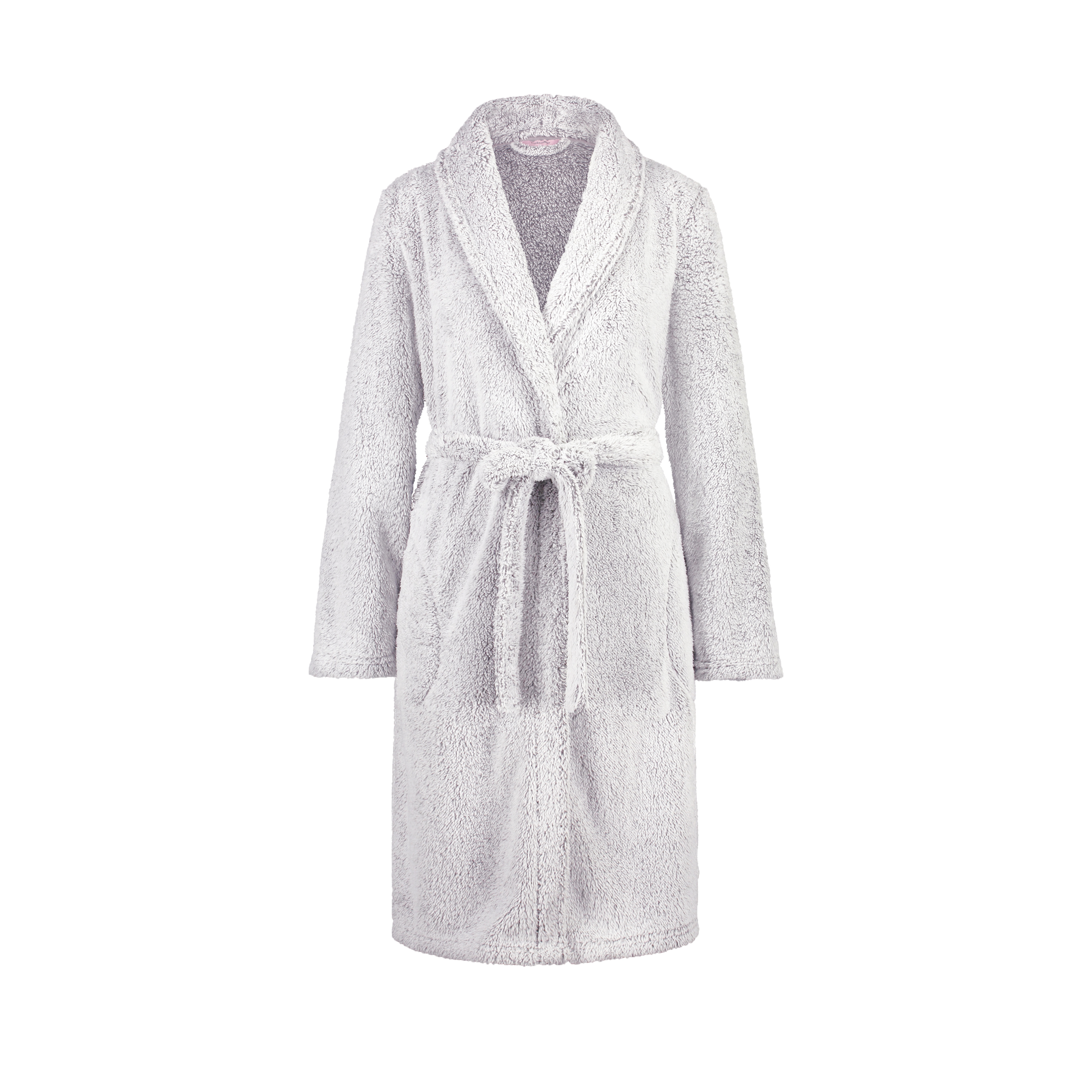 Fleece Bathrobe Short, Grey, main