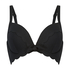 Scallop padded underwired bikini-top, Black