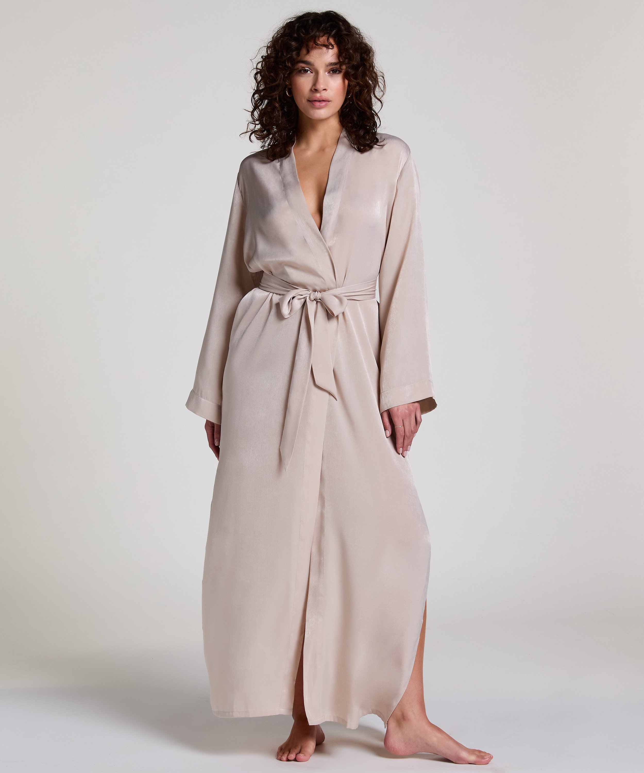 Satin Kimono, Beige, main