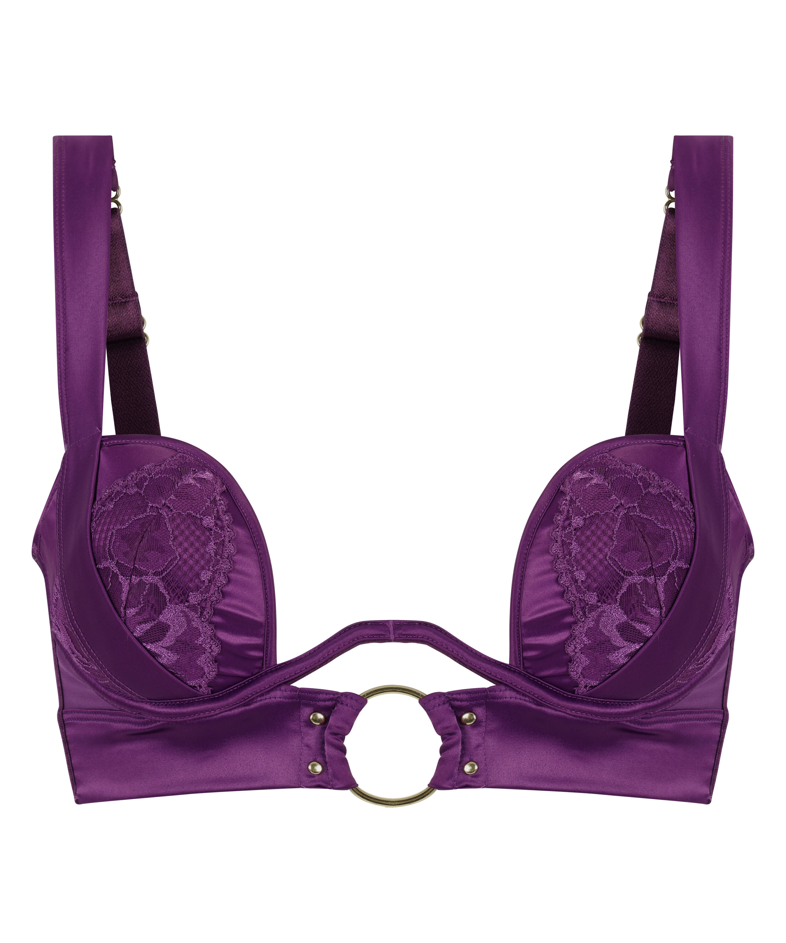 Elsa Padded Underwired Longline Bra, Purple