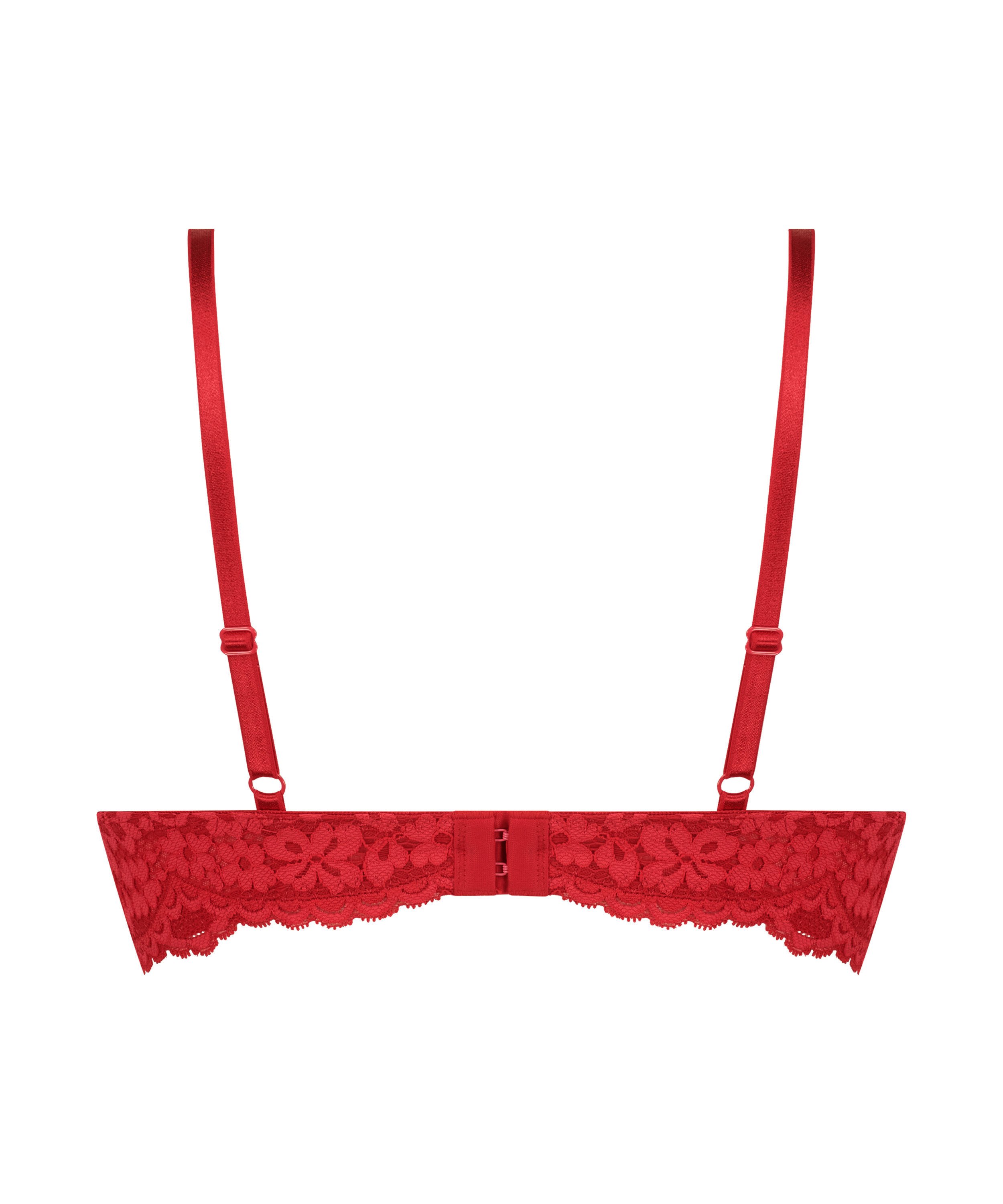 Rose padded push-up bra, Red, main