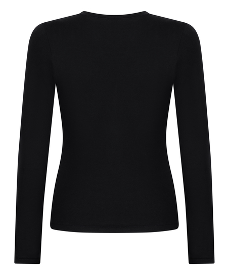Longsleeved Shirt from Soft Cotton, Black
