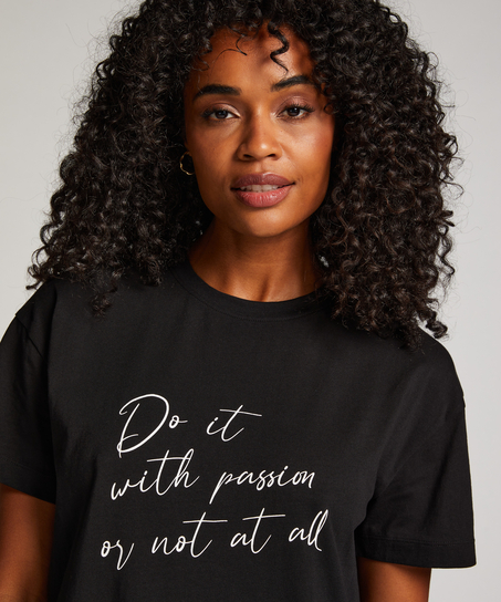 Round Neck Nightshirt, Black