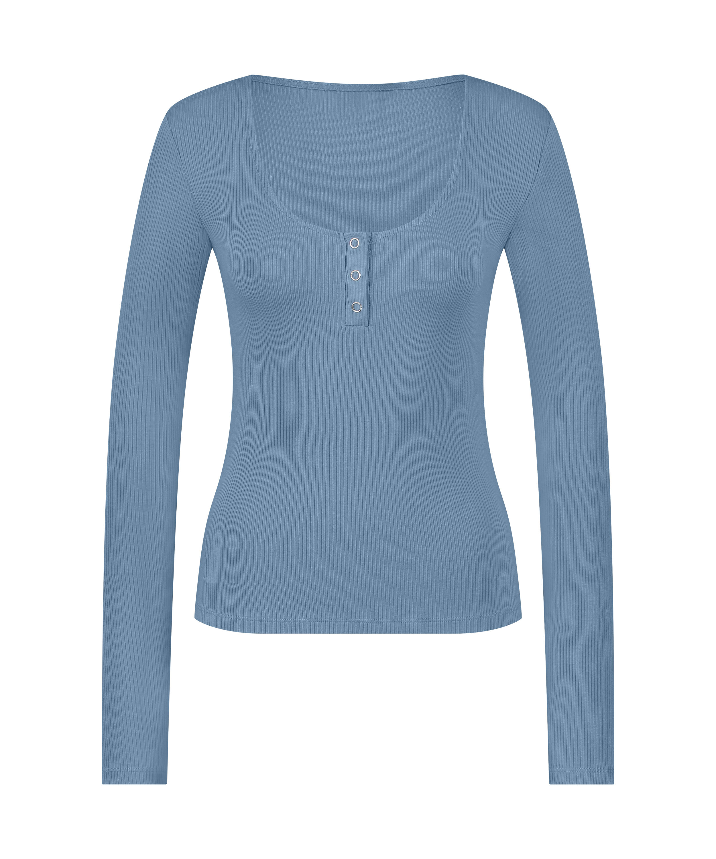 Ribbed Pyjama Top, Blue
