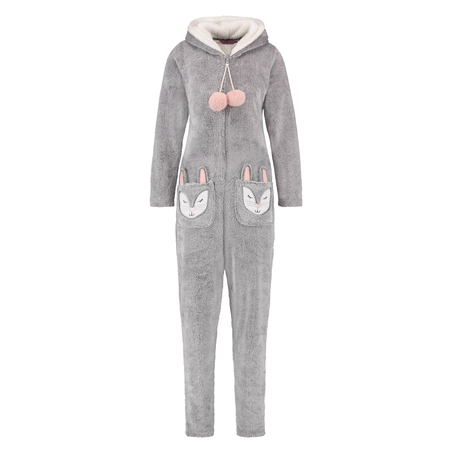 Novelty Fleece Onesie, Grey