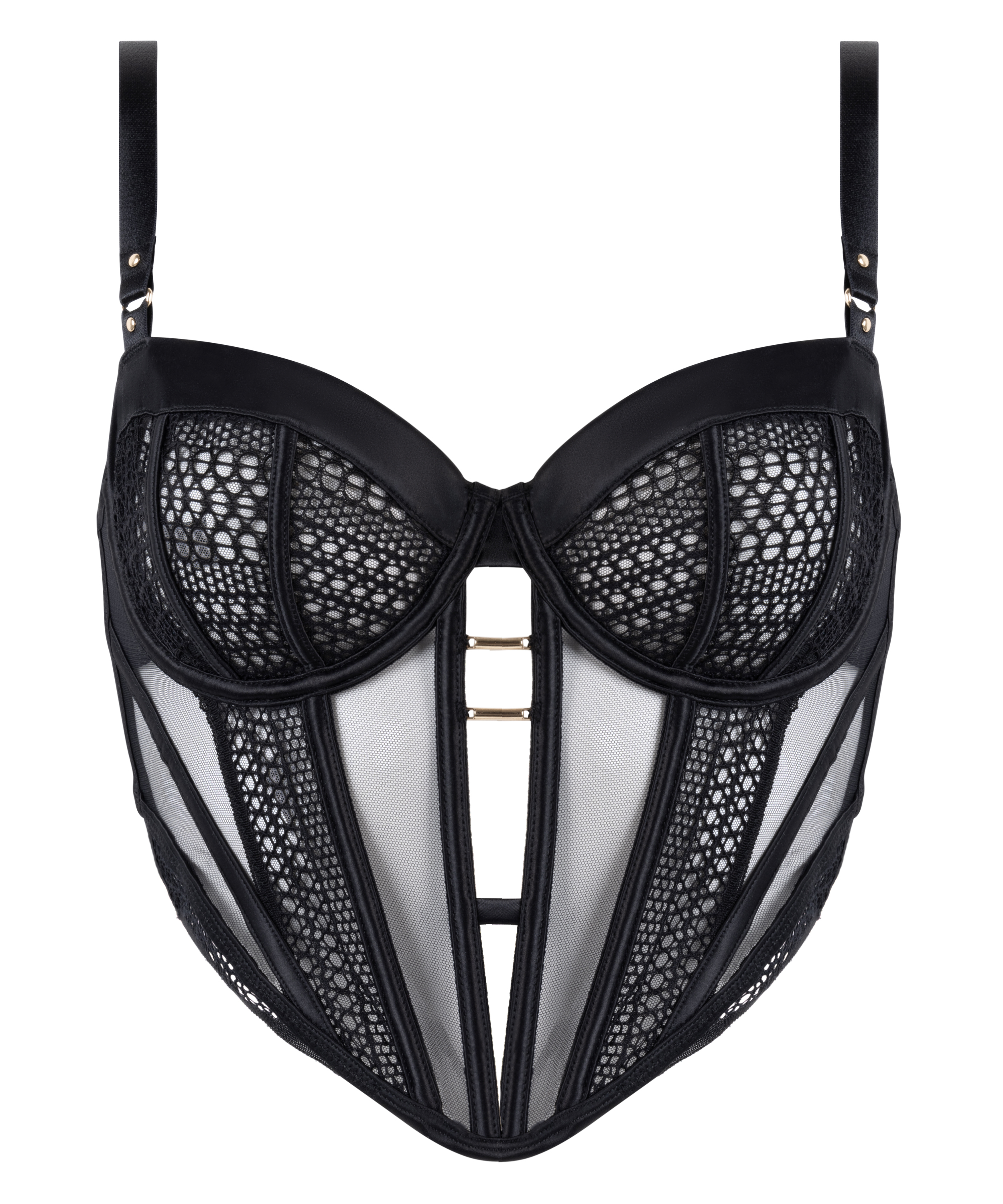 Missy Non-Padded Underwired Longline Bra, Black, main