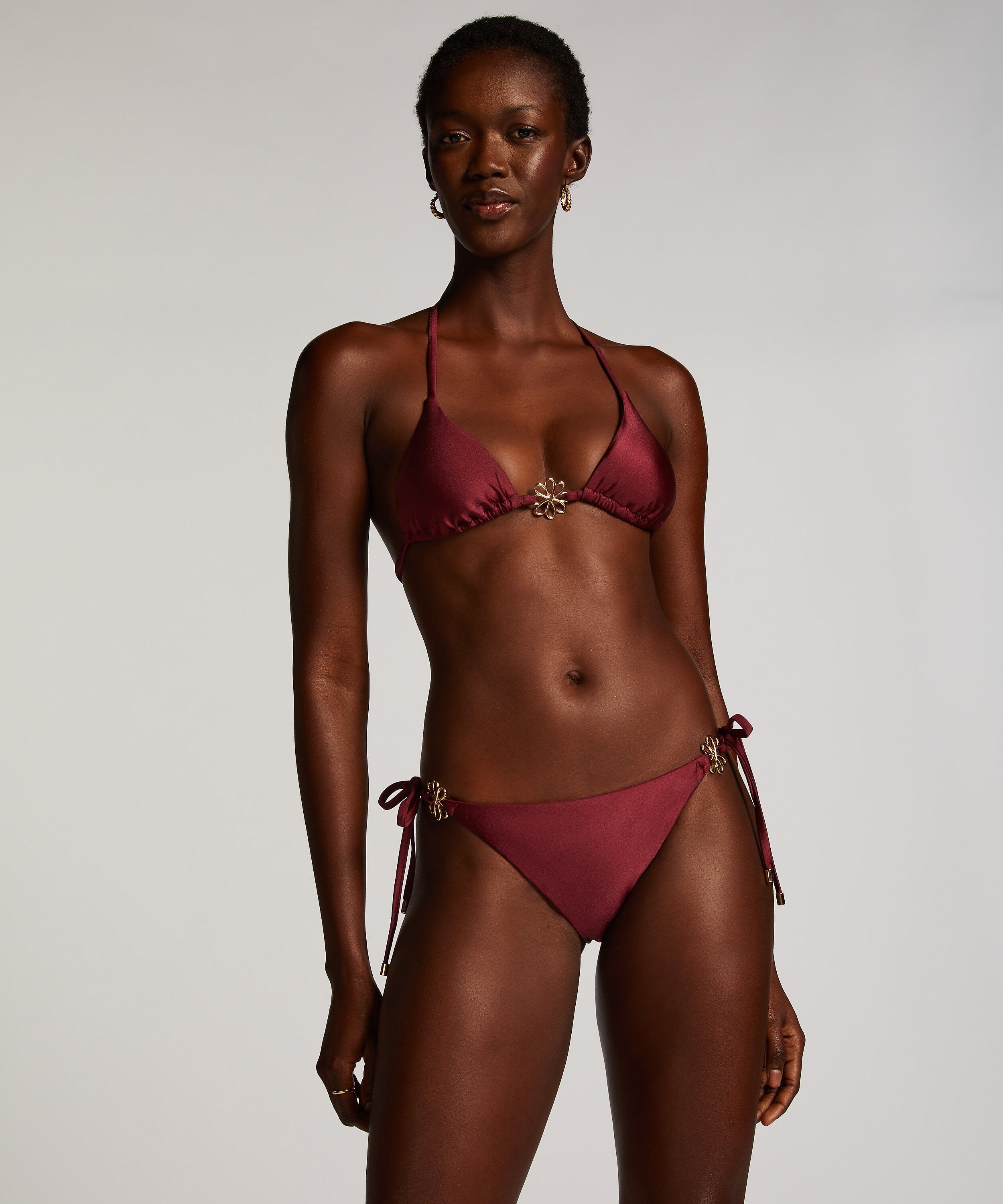Yucatan High-Leg Bikini Bottoms, Red