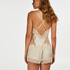 Satin Lace cami top, Beige