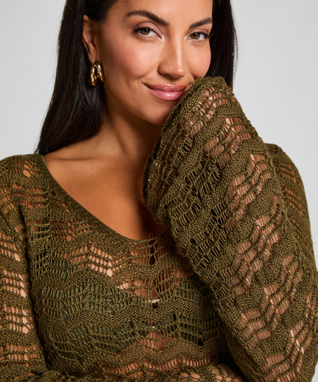 Crochet Maxi Dress, Green