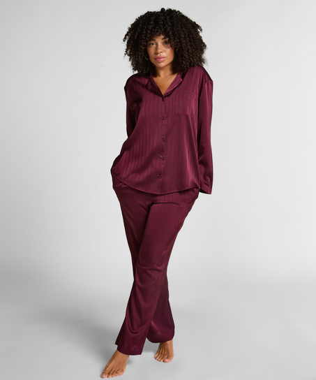 Satin Pinstripe Trousers, Purple