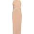 Long Satin Slip Dress, Beige