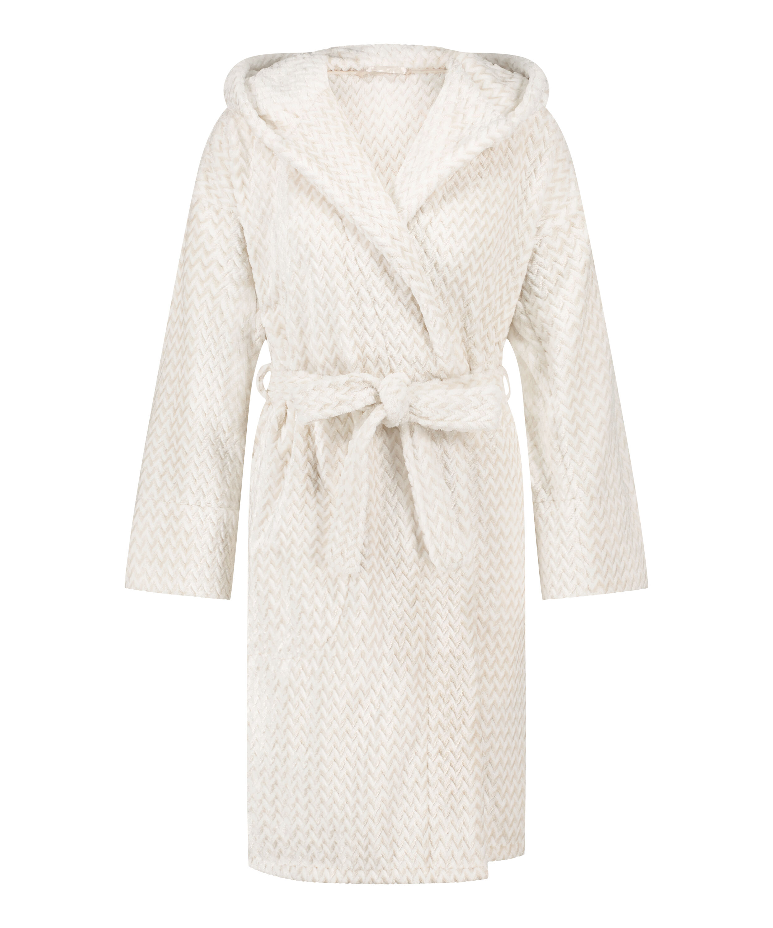 Fleece Bathrobe, Beige