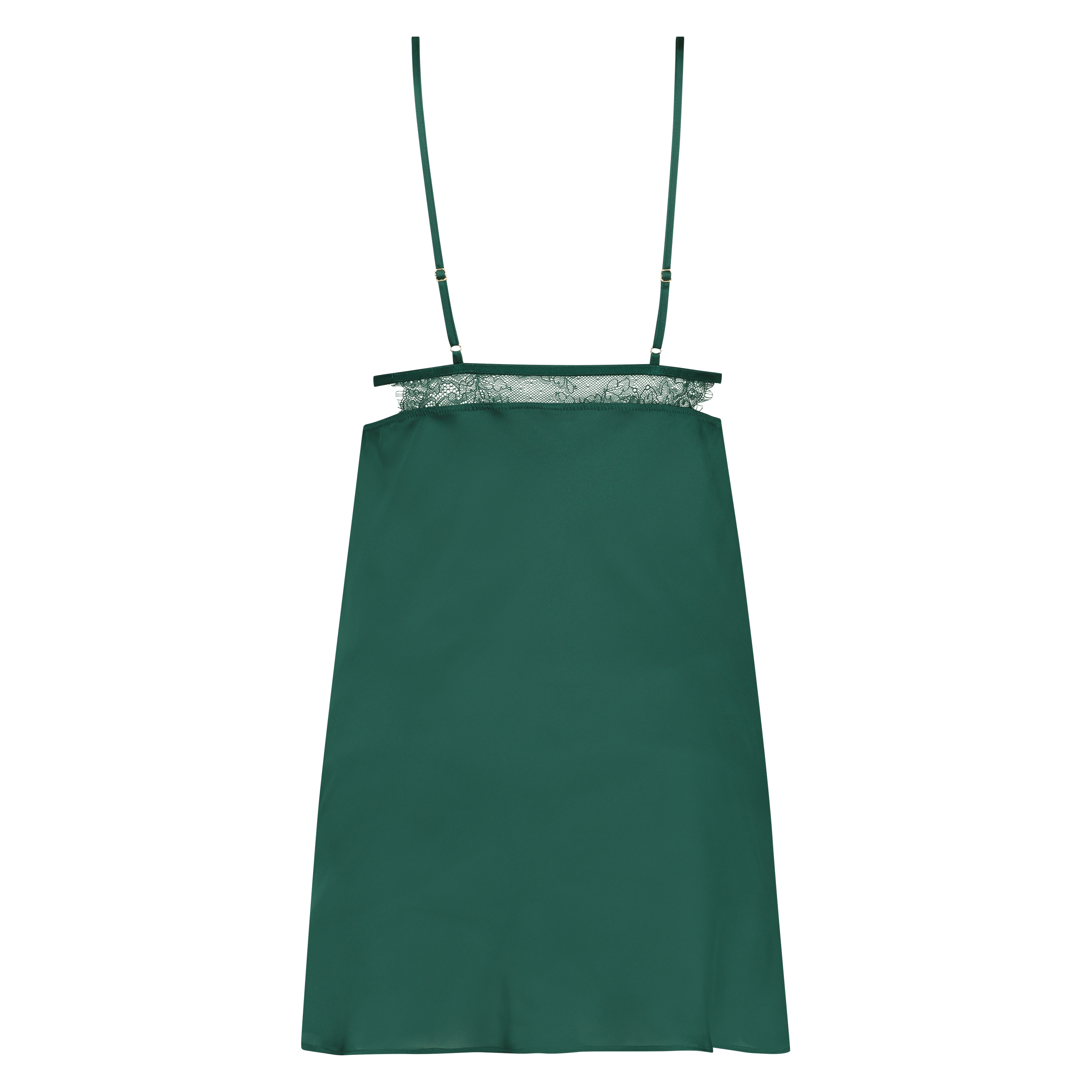 Satin Holly slip dress, Green, main