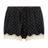 Velvet Lace Shorts, Black