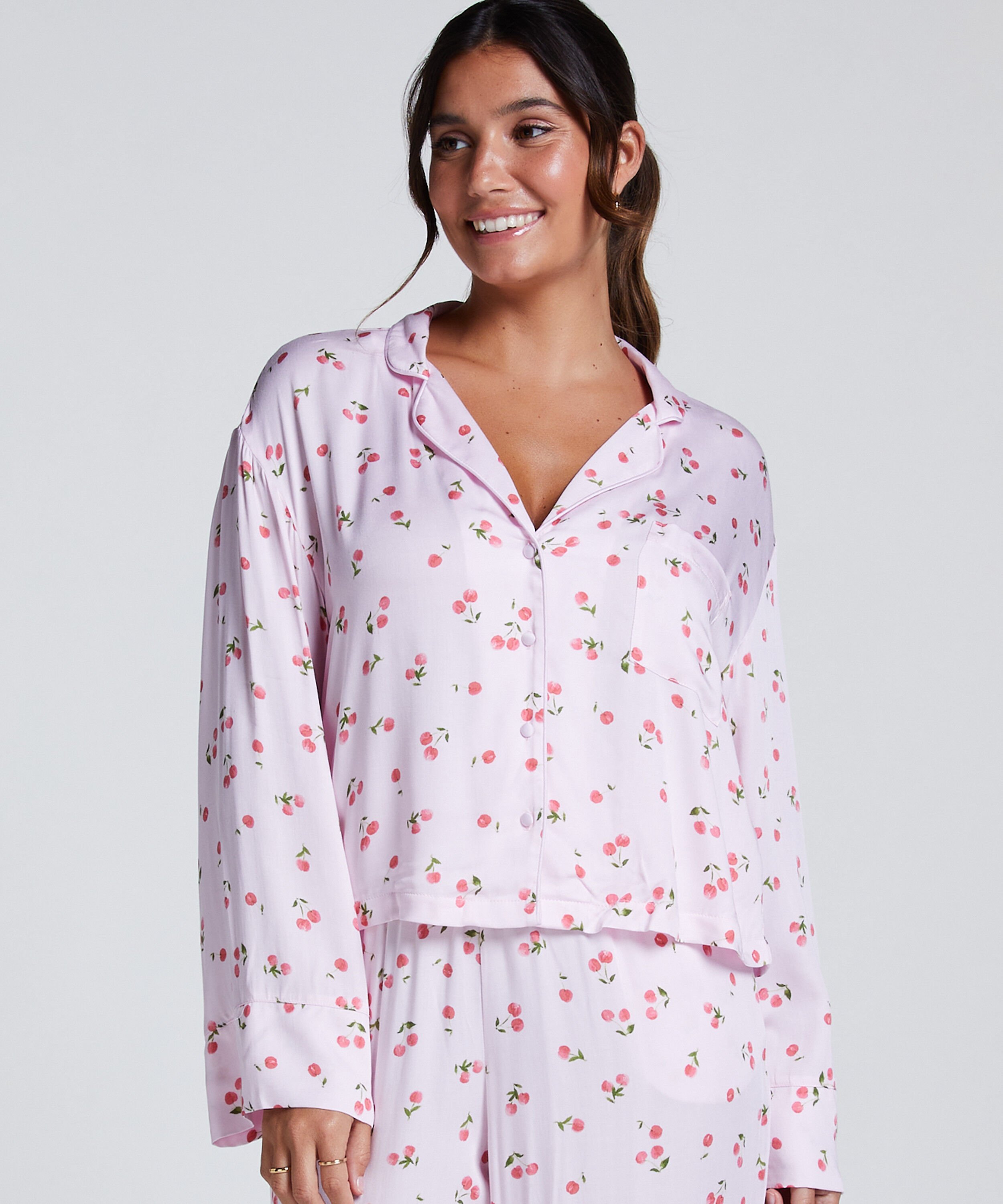 Satin Long-Sleeved Jacket, Pink