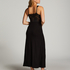 Nora Lace Long Slip Dress, Black