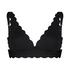 Scallop triangle bikini top, Black