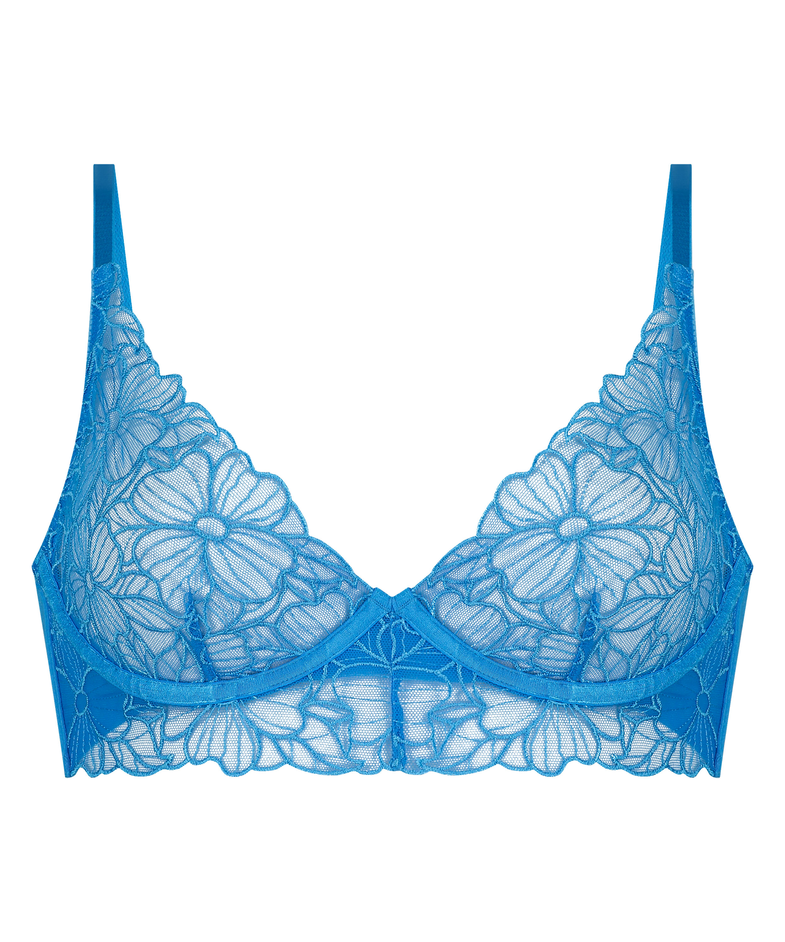Anya Non-Padded Longline Underwired Bra, Blue